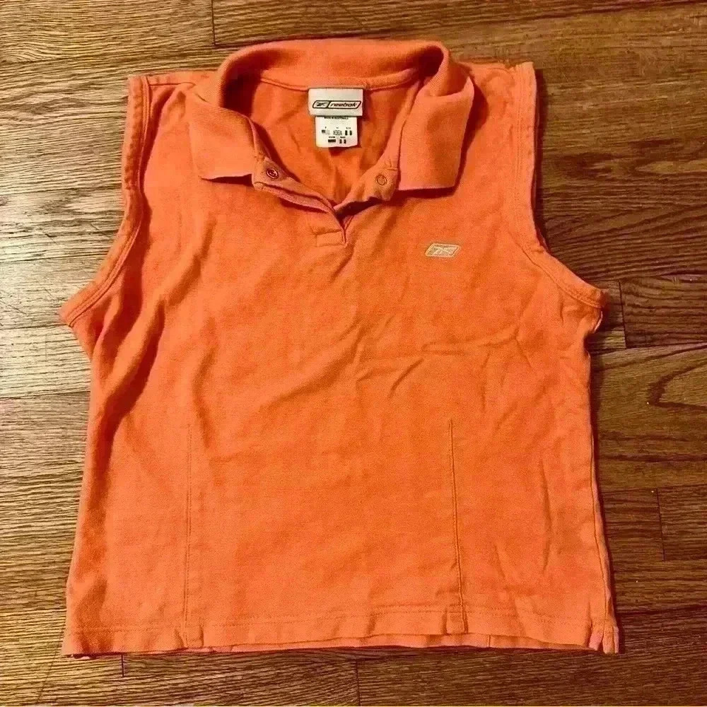Reebok Collared sleeveless tank women S orange